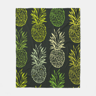 Hand drawn doodle floral pattern. Palm leavesart,  Fleece Blanket