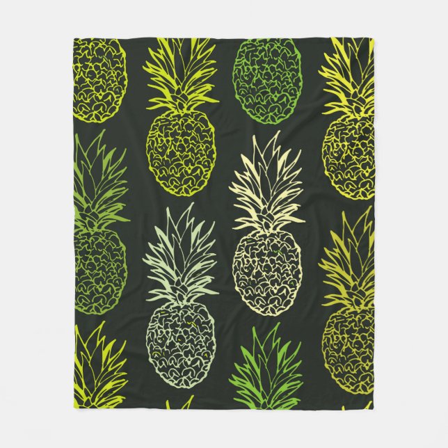 Hand drawn doodle floral pattern. Palm leavesart,  Fleece Blanket (Front)
