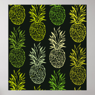 Hand drawn doodle floral pattern. Palm leavesart, Poster