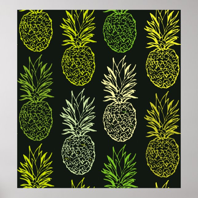 Hand drawn doodle floral pattern. Palm leavesart,  Poster (Front)