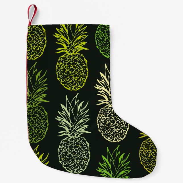 Hand drawn doodle floral pattern. Palm leavesart,  Small Christmas Stocking (Front)