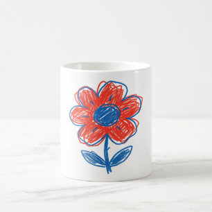 Hand Drawn Doodle Flower Floral Coffee Mug