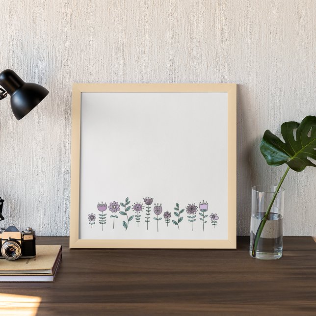 Hand Drawn Doodle Flowers Canvas Print (Hand Drawn Doodle Flowers Canvas Print)