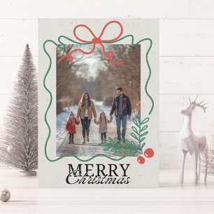 Hand-drawn doodle frame Merry Christmas  Holiday Card