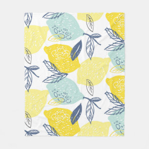 Hand drawn doodle lemonade seamless pattern fleece blanket