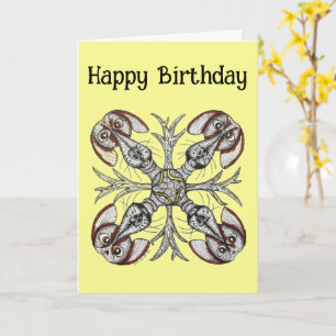 Hand-drawn Doodle of Spinning Dogs Birthday Card