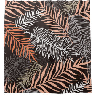 Hand drawn doodle palm leaves pattern