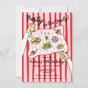 Hand drawn doodle Picnic Party in the Yardy Invitation