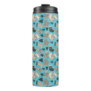 Hand drawn doodle seamless pattern. Unique Vintage Thermal Tumbler
