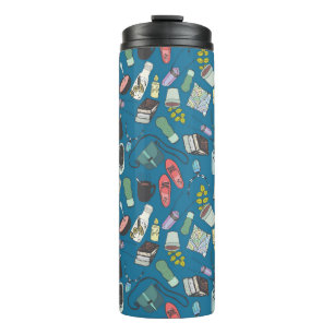 Hand drawn doodle sketch fashion illustration seam thermal tumbler