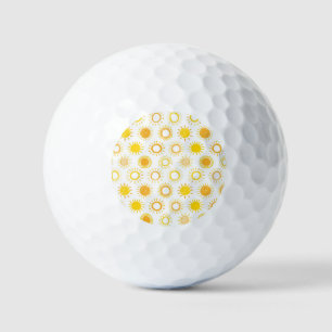 Hand Drawn Doodle Suns Pattern Golf Balls