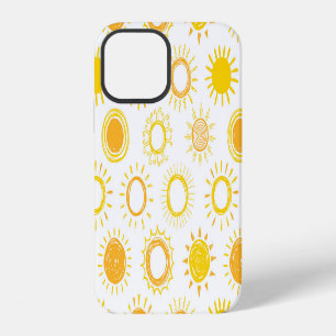 Hand Drawn Doodle Suns Pattern iPhone 12 Case