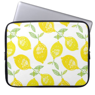 Hand drawn doodle tropical fruit pattern backgroun laptop sleeve