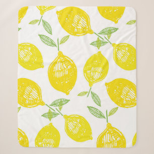 Hand drawn doodle tropical fruit pattern backgroun sherpa blanket