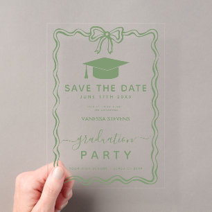 Hand Drawn Doodles Graduation Save the Date  Acrylic Invitations