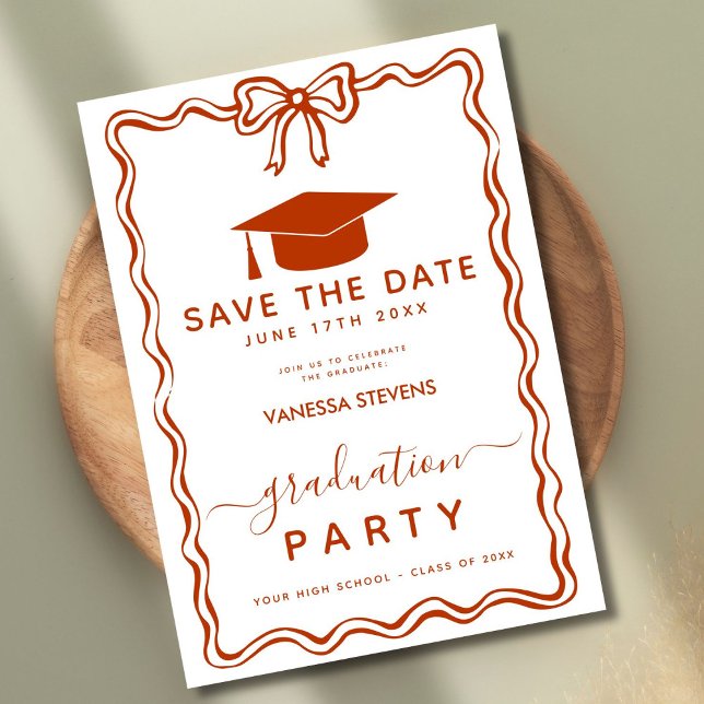 Hand Drawn Doodles Graduation Save the Date Invitation (Creator Uploaded)