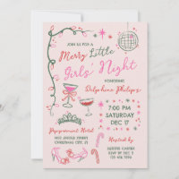 Hand-Drawn Doodles Merry Little Girls' Night