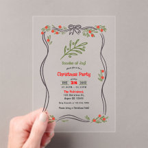 Hand-Drawn Doodles of Joy Clear Christmas Party