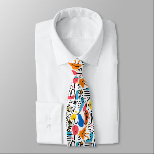 Hand-drawn Doodles Playful Pattern Tie