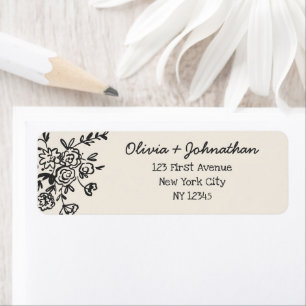 Hand Drawn Doodles Wedding Return Address