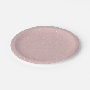 Hand Drawn Dots on Dusty Rose Paper Plate
