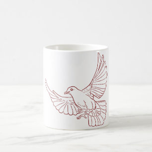 Hand-Drawn Dove Outline Coffee Mug