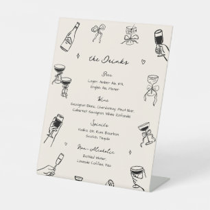 Hand Drawn Drink Menu Pedestal Sign