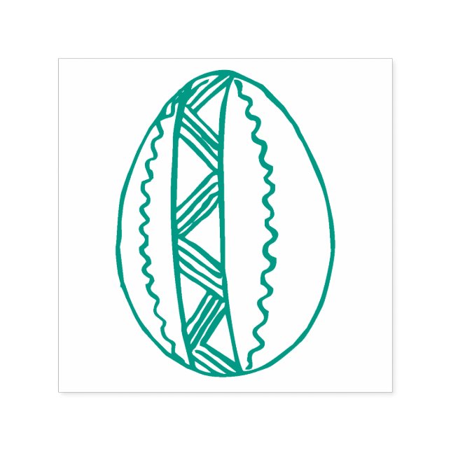 Hand Drawn Easter Egg Line Drawing Custom Colour Self-inking Stamp (Design)