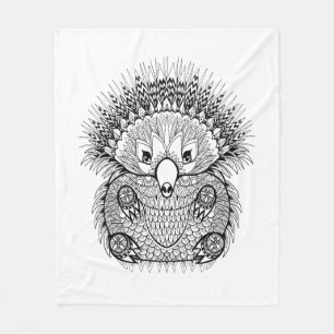 Hand Drawn Echidna Doodle Fleece Blanket