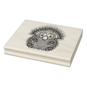Hand Drawn Echidna Doodle Rubber Stamp