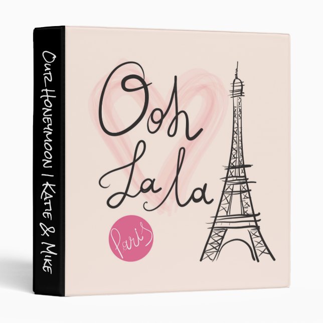 Hand Drawn Eiffel Tower Binder (Front/Spine)