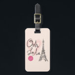 Hand Drawn Eiffel Tower Luggage Tag<br><div class="desc">Hand drawn illustration of the Eiffel tower with cute ooh la la text. | © and ® Bigstock® - All Rights Reserved.</div>