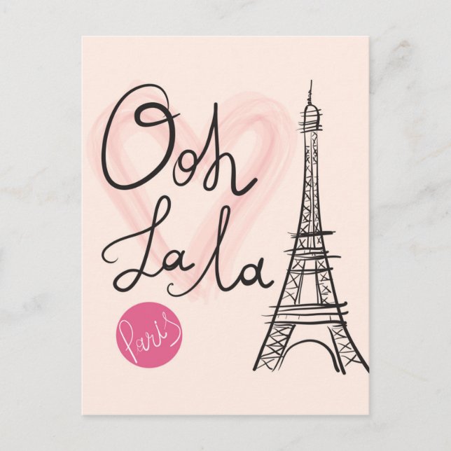Hand Drawn Eiffel Tower Postcard (Front)