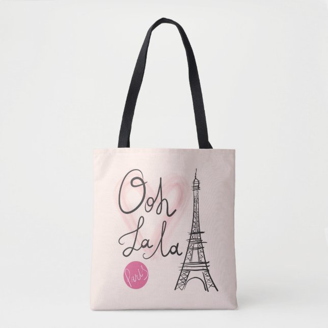 Hand Drawn Eiffel Tower Tote Bag (Front)