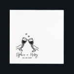 Hand Drawn Elegant Modern Cocktail Wedding  Napkin<br><div class="desc">Elegant Modern Cocktail Serviettes,  Customizable Elegant Bar Napkin,  Engagement Party.</div>