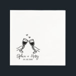 Hand Drawn Elegant Modern Cocktail Wedding  Napkin<br><div class="desc">Elegant Modern Cocktail Serviettes,  Customizable Elegant Bar Napkin,  Engagement Party.</div>
