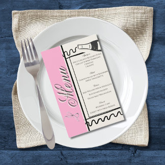 Hand Drawn Elegant Simple Pink & Cream Wedding Flyer