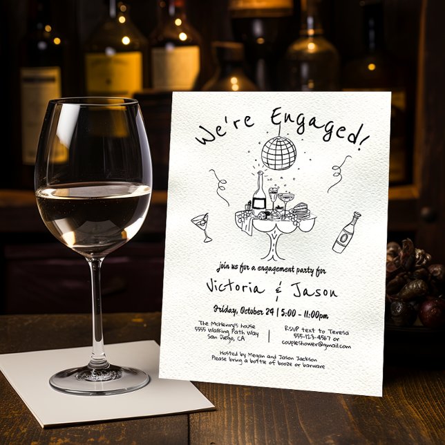 Hand drawn engagement party invitation (Creator Uploaded)