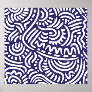 Hand-drawn ethnic elements, vibrant pattern. poster