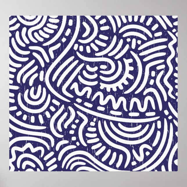 Hand-drawn ethnic elements, vibrant pattern. poster (Front)