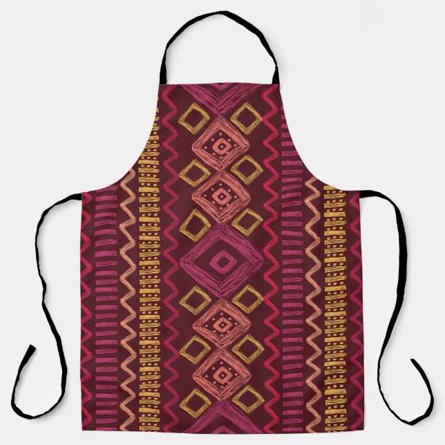 Hand drawn ethnic pattern: abstract seamless apron (Front)