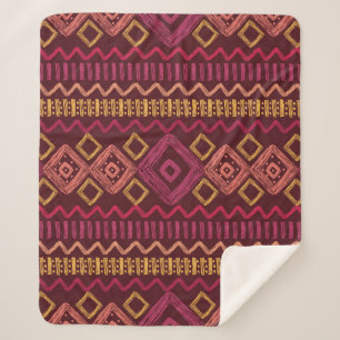 Hand drawn ethnic pattern: abstract seamless sherpa blanket