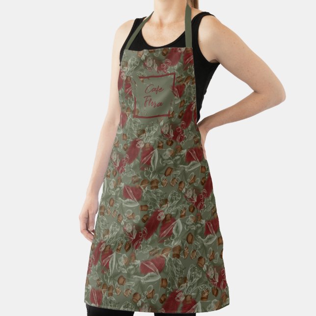 Hand-Drawn Eucalyptus & Bottlebrush Australiana  Apron (Insitu)