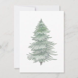 Hand Drawn Evergreen Tree   Card