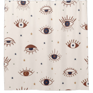 Hand Drawn Eyes Mystical Seamless Pattern. Evil Ey