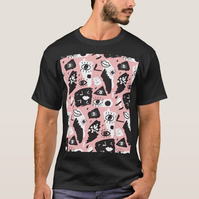 Hand-drawn eyes: trendy pattern T-Shirt (Front)