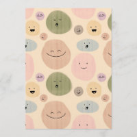 Hand-drawn Facial Expressions Seamless Pattern