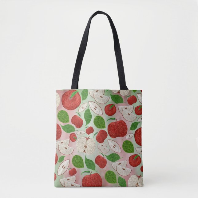 Hand Drawn Fall Apple Pattern Tote Bag (Devant)