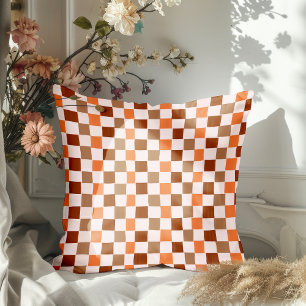 Hand Drawn Fall Check  Throw Pillow