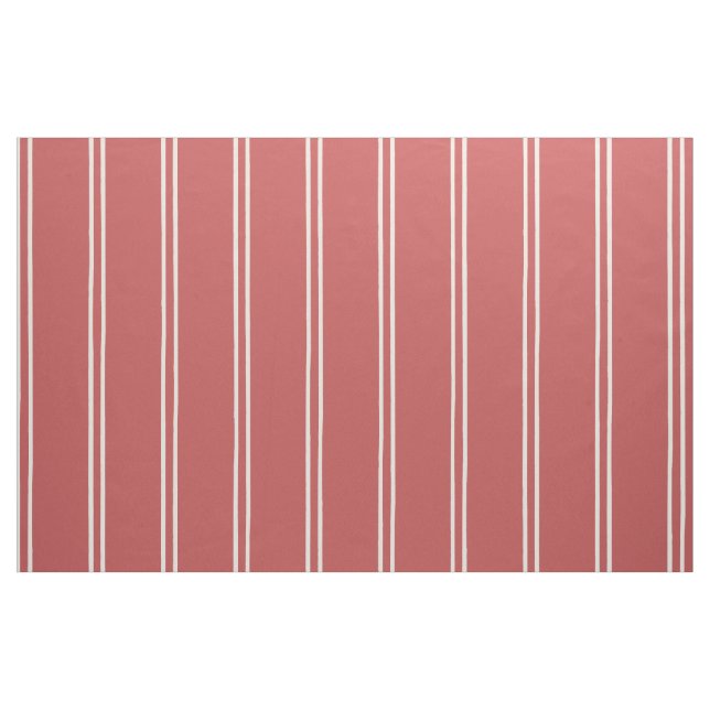 Hand Drawn Farmhouse Stripes | Faded Rust Red Fabric (Fat Quarter)